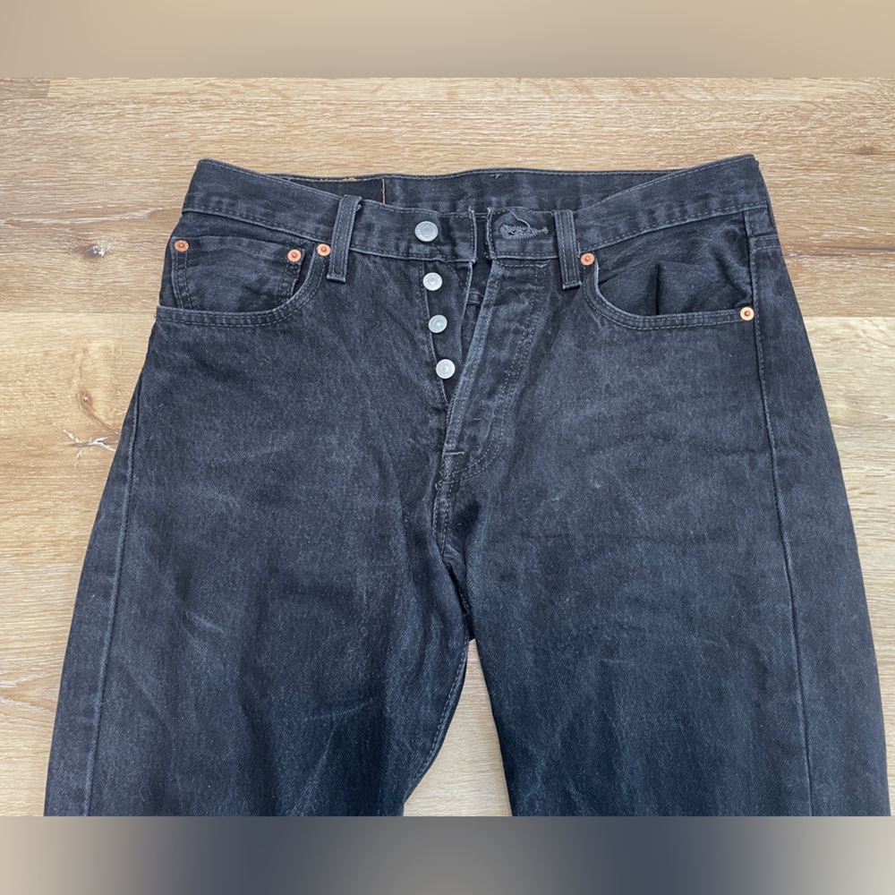 Levi Black 501 Button Fly Jeans in 31x32